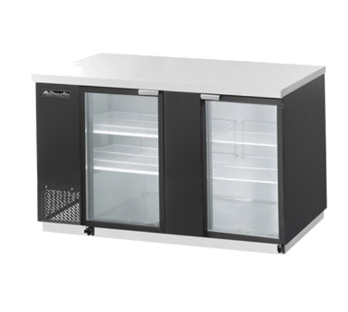 Blue Air BBB69-3SG-HC 69" Two-Section Glass Door Back Bar Cooler, 23.4 cu. ft.