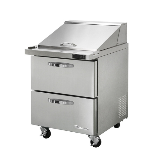 Blue Air BLMT28-D2-HC 27" One-Section Mega Top Refrigerated Sandwich & Salad Prep Table with 2 Drawers
