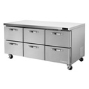 Blue Air BLUR72-D6-HC 72" Undercounter Refrigerator with 6 Drawers