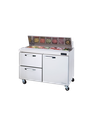 Blue Air BLPT48-D2L-HC 48" Refrigerated Sandwich & Salad Prep Table, 2 Left-Hand Drawers & Right Door