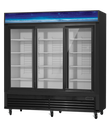 Blue Air BGM69SLB-HC 78" Black 3-Door Sliding Glass Merchandiser Refrigerator, 61 cu. ft.