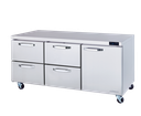 Blue Air BLUR72-D4LM-HC 72" Undercounter Refrigerator, 4 Drawers and 1 Swing Door