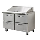 Blue Air BLMT48-D4-HC 48" Two-Section Mega Top Sandwich & Salad Prep Table, 4 Drawers