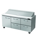 Blue Air BLPT72-D4RM-HC 72" Sandwich & Salad Prep Table, Left Door + 4 Drawers
