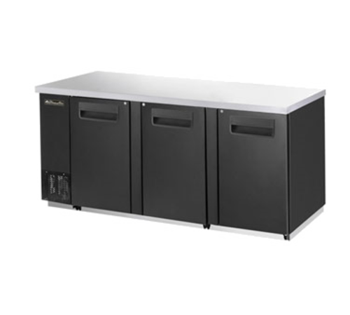 Blue Air BBB90-4S-HC 90" Three-Section Solid Door Back Bar Cooler, 31.6 cu. ft. Stainless Steel