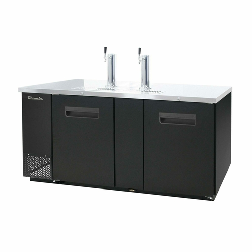 Blue Air BDD69-3B-HC 69" Three Keg Draft Beer Cooler, 3 Faucets, Black Vinyl