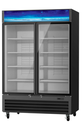 Blue Air BGF49B-HC 54" Two Glass Door Merchandiser Freezer, Black, 49 cu. ft.