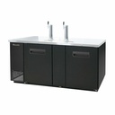 Blue Air BDD69-3S-HC 69" Stainless Steel Three Keg Draft Beer Cooler, 3 Taps