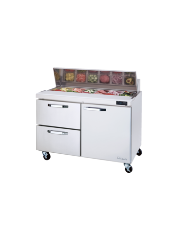 Blue Air BLPT60-D2L-HC 60" Refrigerated Sandwich & Salad Prep Table, 2 Left Drawers & Right Door