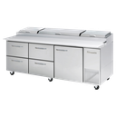 Blue Air BAPP93-D4LM-HC 93" Pizza Prep Table, 4 Left & Center Drawers with Right Door