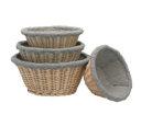Matfer Bourgeat 118511 Proofing Basket Linen-Lined Wicker Round 9 1/2-Inch