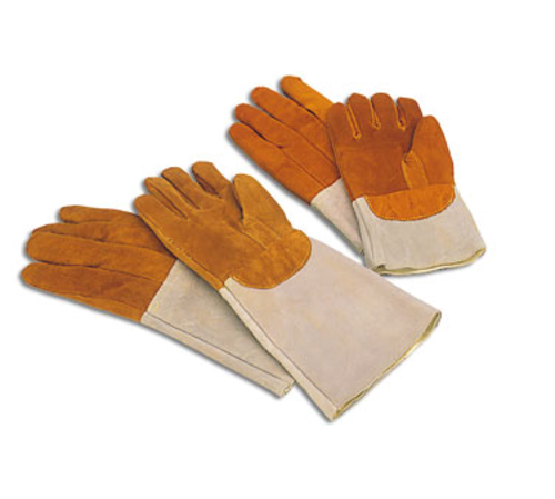 Matfer Bourgeat 773012 Heat Resistant Gloves Leather Protection Oven Gloves 7 3/4 Inch