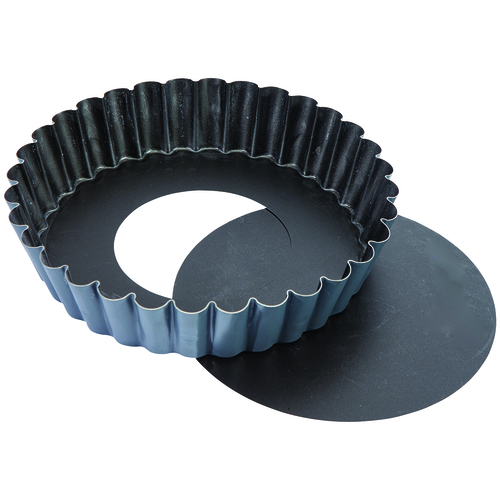 Matfer Bourgeat Exopan 331811 Pastry Mold Steel Sponge Cake Mold w/ Removable Bottom Fluted 4 3/4"