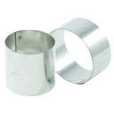 Matfer Bourgeat 375313 Pastry Ring Round Stainless Steel 2 2/3"x1 1/6" Pack of 4