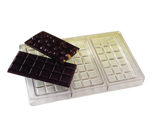 Matfer Bourgeat 380240 Candy Mold Polycarbonate Chocolate Tablets Chocolate Mold Sheet 3 Cavities