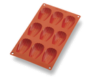 Matfer Bourgeat Gastroflex 257917 Baking Sheet Madeleine Mold 9 Cavities 2 7/8"x1 7/8"