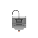 Atosa USA SH12SD Hand Sink, Wall Mount, 12"W, 18 Ga 304 Stainless Steel, Side Splashes, Gooseneck Faucet, NSF