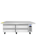 Atosa USA MGF8464GR Chef Base Freezer, 76"W, 4 Drawers, 4.9 Cu Ft, Stainless Steel, R290