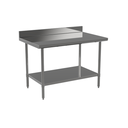 Atosa USA ST2460ECB4 Work Table, 60"W x 24"D, 4" Backsplash, 18 Ga 430 Stainless Steel, Undershelf, NSF