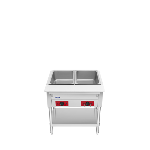 Atosa USA EHS-OW-2 Electric Steam Table, 2 Open Wells, 30"W, 950W, 120V, Stainless Steel, NSF