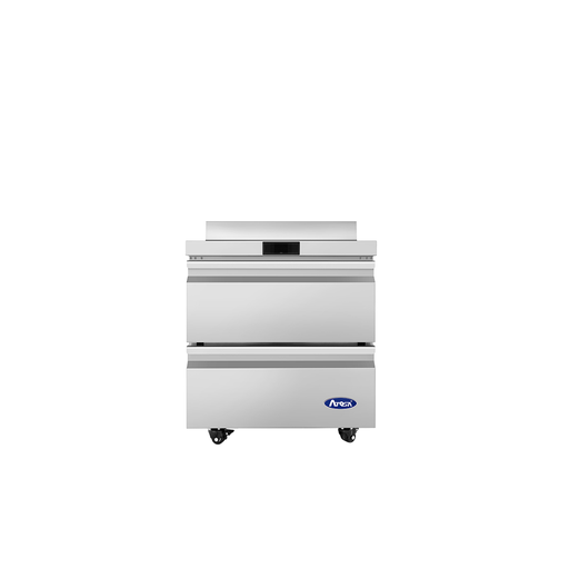 Atosa USA AWF27D2 Worktop Freezer, 2 Drawers, 27-1/2"W, 6.53 cu. ft., Backsplash, Stainless Steel, R290