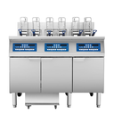 Atosa USA AEFF-50-3B Triple Full Vat Electric Fryer with Auto Lift, (3) 50 lb, Built-In Filtration, 208V 3-Phase