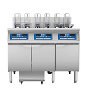 Atosa USA AEFF-50-3TB Triple Vat Electric Fryer with Auto Lift, 2 Full + 1 Split Vat, Built-In Filtration, 208V 3-Phase