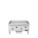 Atosa USA ATG-2424-S CookRite Polished Steel Gas Griddle, 24"W, 24" x 24" Plate, 2 Burners, 60,000 BTU, Thermostatic
