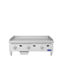 Atosa USA ATG-3624-S CookRite Polished Steel Gas Griddle, 36"W, 36" x 24" Plate, 3 Burners, 90,000 BTU, Thermostatic