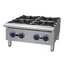 Comstock Castle CCGHP-6 36 Inch Gas Countertop Hotplate 6 Burners 180,000 BTU Cast Iron Grates Stainless Steel