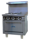 Comstock Castle CS-ER36-12G-208 36 Inch Electric Restaurant Range 4 Hobs 12 Inch Griddle Oven 17 kW 208V 3 Phase