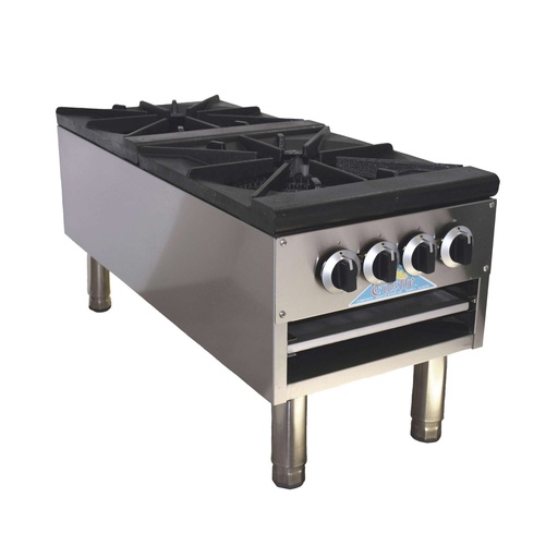 Comstock Castle CCSP-2 24 Inch Gas Stock Pot Range 2 Double Burner Sections 220,000 BTU Cast Iron Grates Stainless Steel