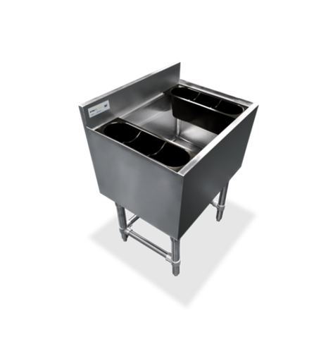Steel Works SWIB184812-7CPT Underbar Ice Bin/Cocktail Unit 18x48x12-Inch Stainless Steel