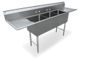 Steel Works SWS3C242414-24LR-316 Three Compartment Sink Stainless Steel