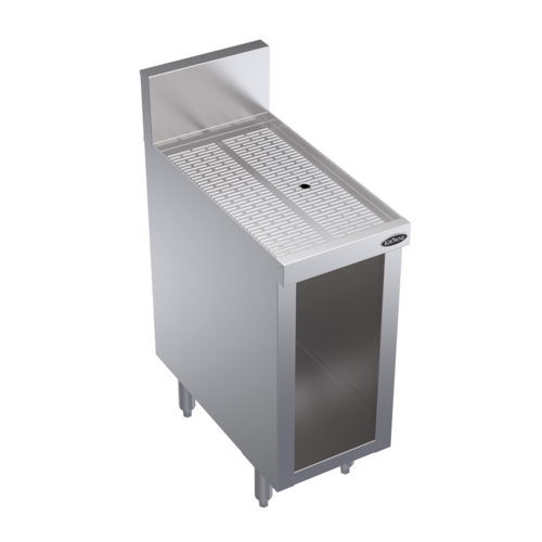 Krowne Metal Corporation KR24-S12 Royal Series Underbar Drainboard Open Cabinet Base 12W x 24D Stainless Steel