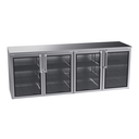 Krowne Metal Corporation BR96 Remote Back Bar Storage Cabinet 96W x 24D Stainless Steel NSF7 ETL Sanitation