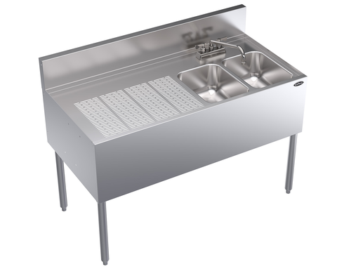 Krowne Metal Corporation KR24-42R Royal Series Underbar Sink Unit Two Compartment 48W x 19D NSF Certified