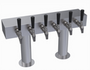 Krowne Metal Corporation KDTH-6S Double T-Head Tower Six Faucets Glycol Cooled Brushed Stainless Steel 24 Inch