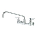 Krowne Metal Corporation DX-812 Diamond Series Faucet Wall Mounted 8 Inch Centers 12 Inch Swing Spout Lever Handles