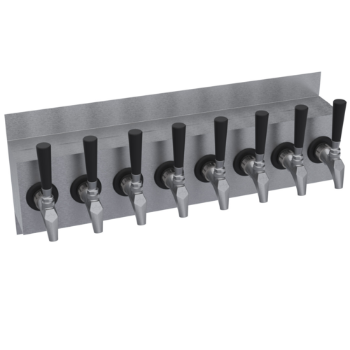 Krowne Metal Corporation KWM-8S Wall Mount Tower Eight Faucets Drip Tray Glycol Cooled Brushed Stainless Steel Finish