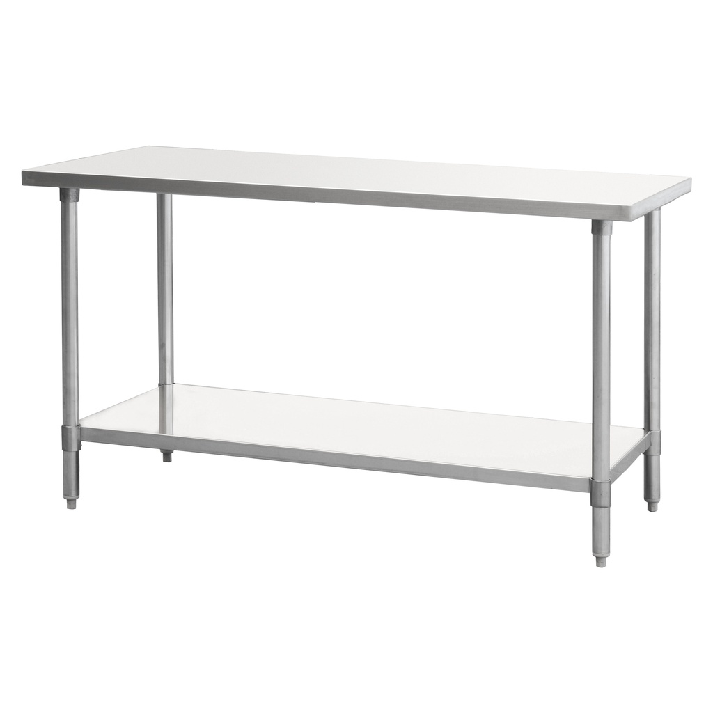 Atosa USA SSTW-2460 MixRite Work Table 60W x 24D x 34H Stainless Steel Top Adjustable Undershelf NSF KD