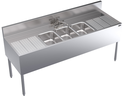 Krowne Metal Corporation KR24-63C Royal Series Underbar Sink Unit Three Compartment 72W x 24D NSF Certified