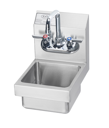 Krowne Metal Corporation HS-1 MiniMax Hand Sink Wall Mount Stainless Steel NSF Compliant 9x12x13 Inches
