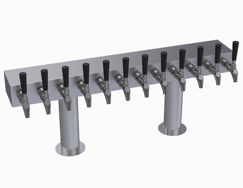 Krowne Metal Corporation KDTH-12S Double T-Head Tower 12 Faucets Glycol Cooled Brushed Stainless Steel 36 Inch