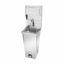 Krowne Metal Corporation HS-39 Hand Sink Pedestal Mount Stainless Steel with Foot Pedal Valve and Dispenser