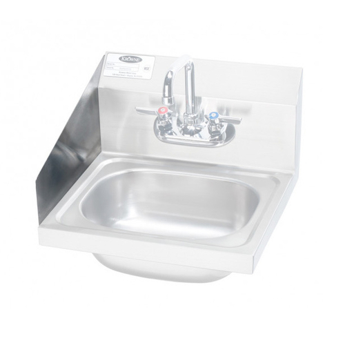 Krowne Metal Corporation FG-L2 Factory Installed 15 Inch Side Splash Left Side Hand Sink Sealed with Silicone