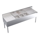 Krowne Metal Corporation KR24-73C Royal Series Underbar Sink Unit Three Compartment 84W x 24D NSF Certified