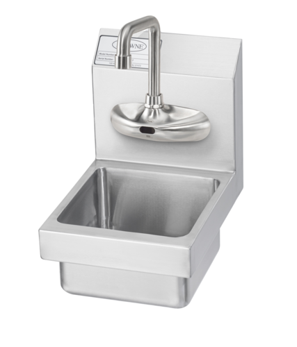 Krowne Metal Corporation HS-61 MiniMax Hand Sink Wall Mount 9W x 12D x 13H 4 Wall Mount Sensor Faucet NSF