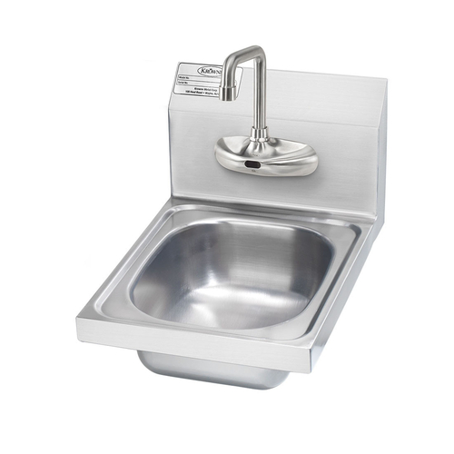 Krowne Metal Corporation HS-64 Hand Sink Wall Mount 9W x 11D x 5 Deep Bowl Electronic Faucet NSF ADA Compliant