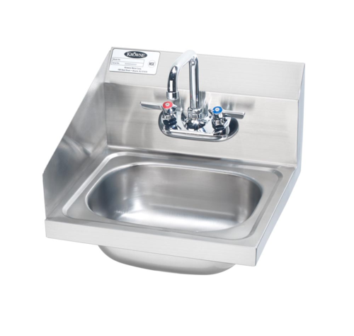 Krowne Metal Corporation HS-2-LS Hand Sink Wall Mount 17-1/4W x 15-1/4D x 13-3/8H Stainless Steel NSF